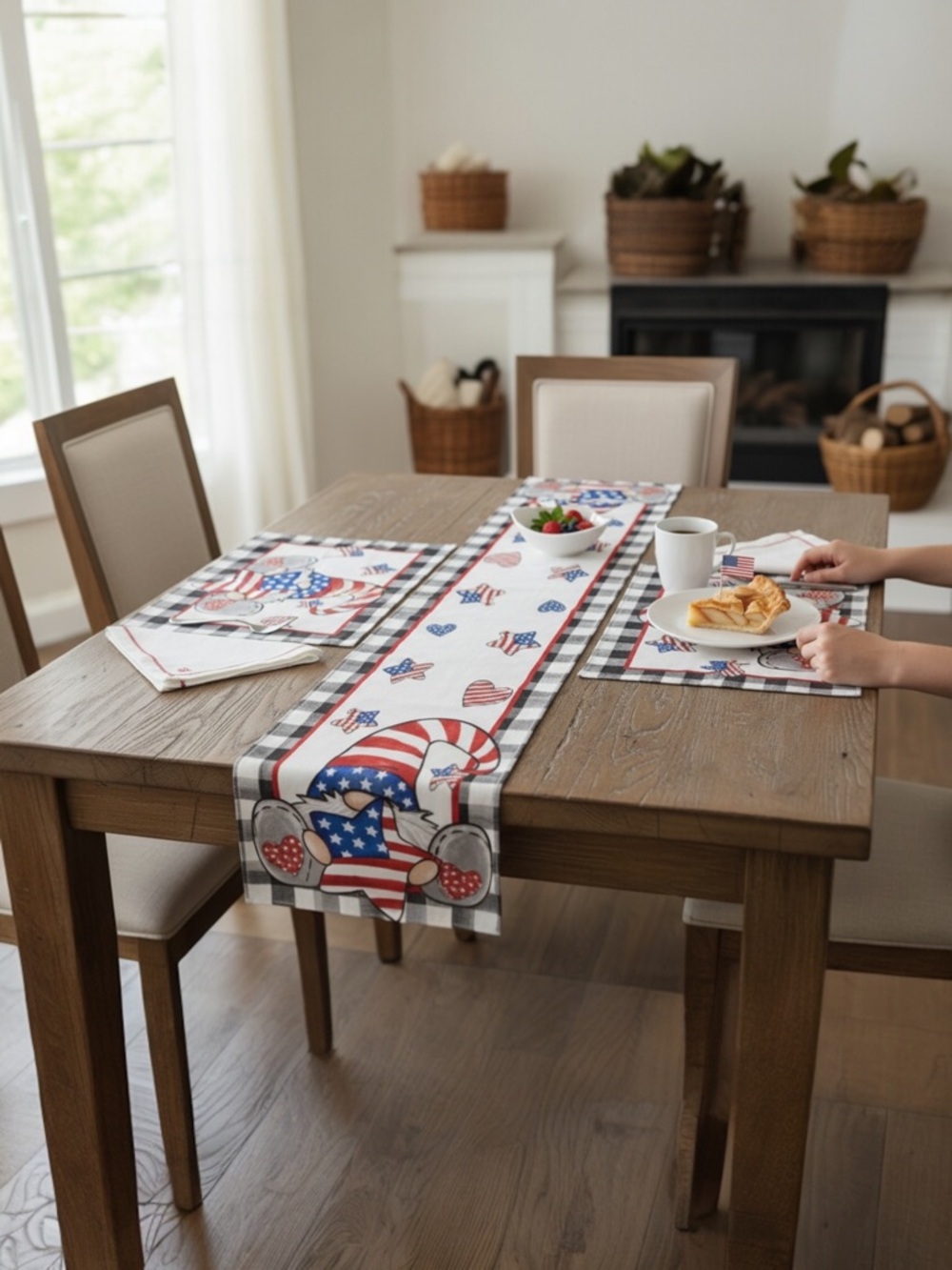 Patriotic Star Gnome Table Runner and Placemats - Picture 4 of 4